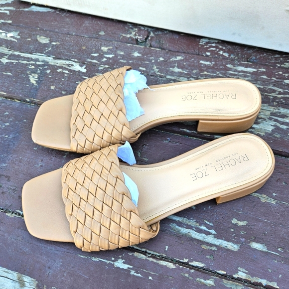 Rachel Zoe Tan Woven Slide Sandals Womens Size 10 - Picture 7 of 16